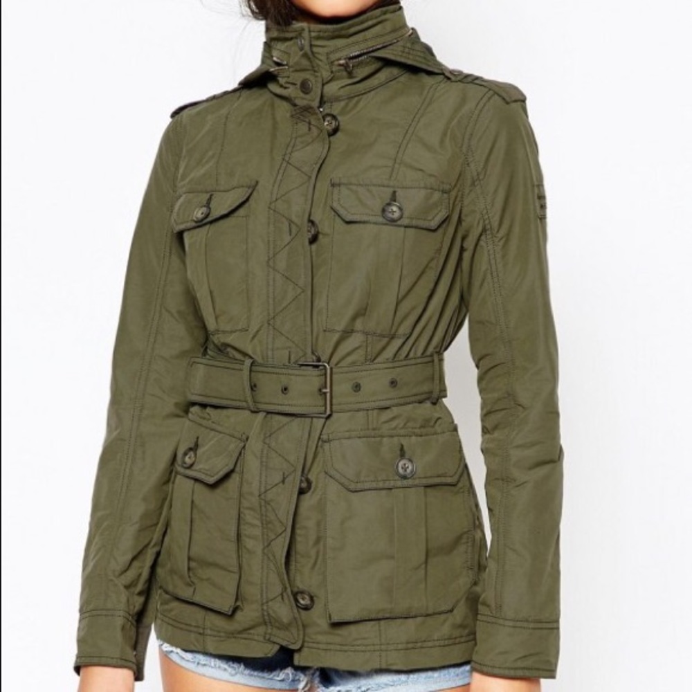 Abercrombie Military Green Hooded Jacket